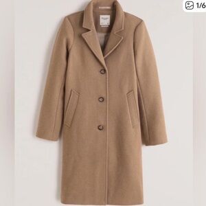 Abercrombie & Fitch Camel Wool Dad Coat